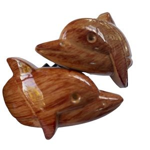 Dolphin wood natural walnut tree nature plastic bangle bracelet hinge beach swim